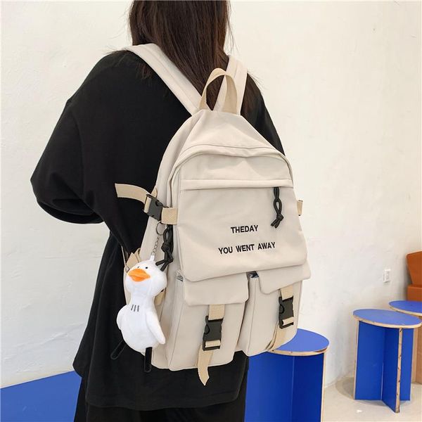backpack trendy boys and girls double pocket design student schoolbag casual simple solid color letter
backpack trendy boys and girls double pocket design student schoolbag casual simple solid color letter