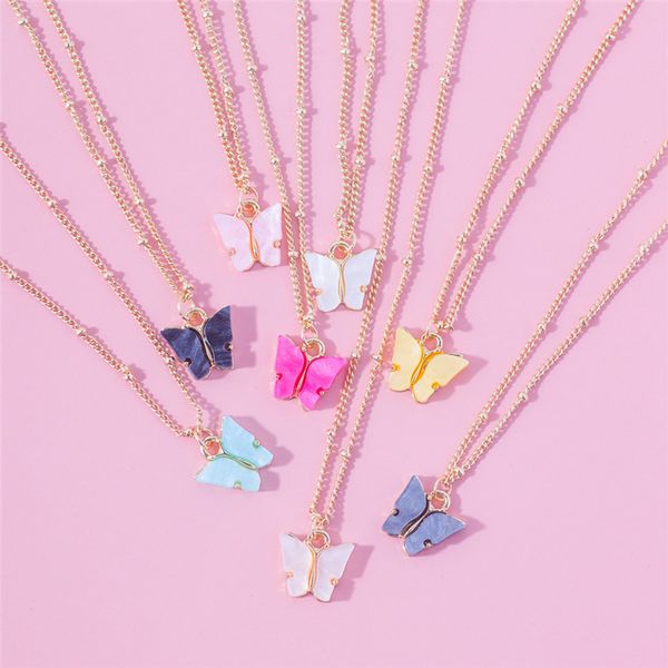sweet acrylic color butterfly necklace for women long wild clavicle chain pendant refined stylish gift, Silver
sweet acrylic color butterfly necklace for women long wild clavicle chain pendant refined stylish gift, Silver