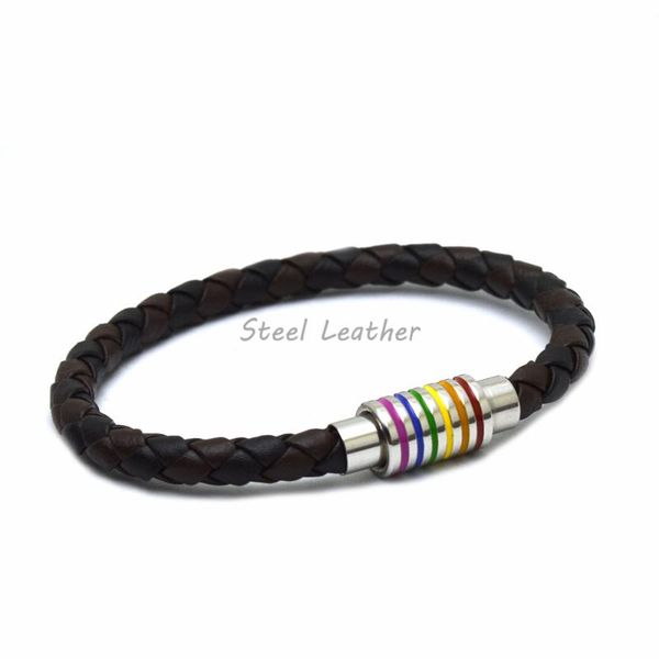 charm bracelets 5pcs/lot est fashion braided leather bracelet women men stainless steel gay pride rainbow magnetic charms gift wrist, Golden;silver
charm bracelets 5pcs/lot est fashion braided leather bracelet women men stainless steel gay pride rainbow magnetic charms gift wrist, Golden;silver