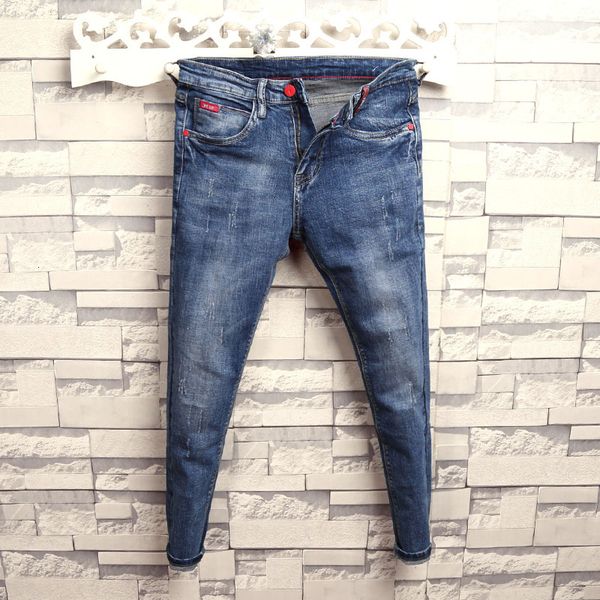 men's jeans fashion denim trousers men's slim feet black stretch casual korean style trend all-match tight student pencil pants me, Blue
men's jeans fashion denim trousers men's slim feet black stretch casual korean style trend all-match tight student pencil pants me, Blue