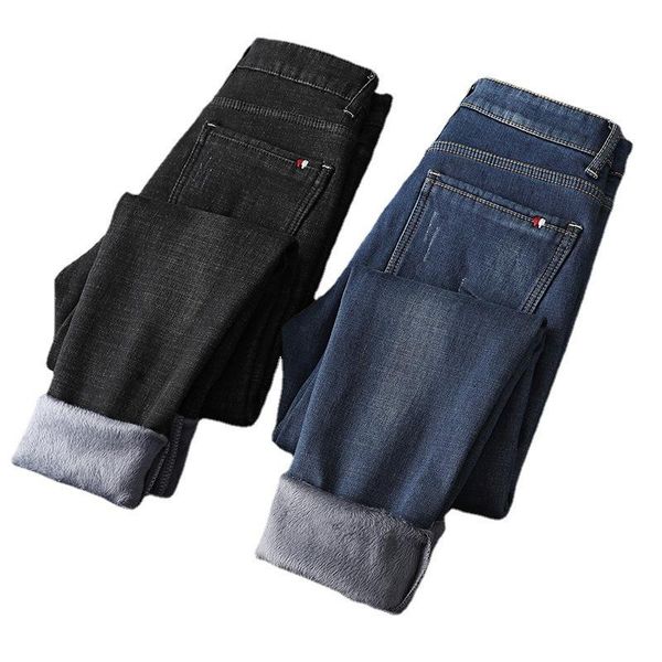 men's jeans 2021 autumn winter warm fleece men pants thicker flocking soft trousers big size 38, Blue
men's jeans 2021 autumn winter warm fleece men pants thicker flocking soft trousers big size 38, Blue