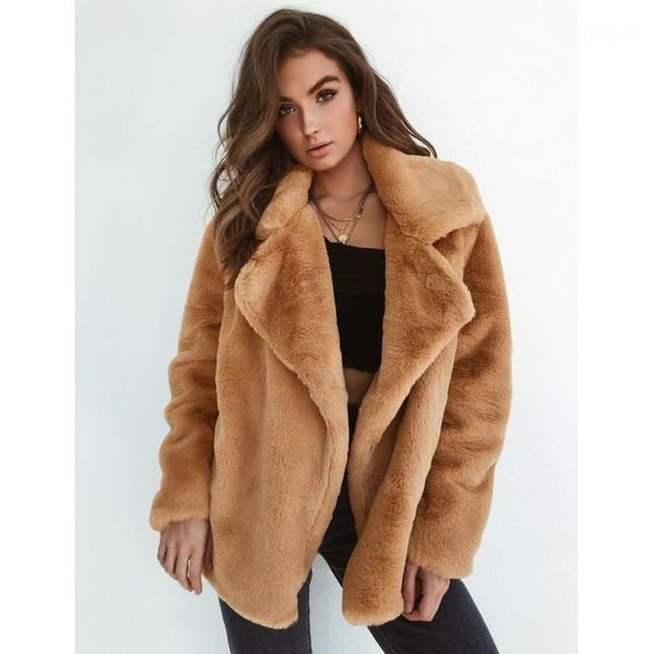 women warm winter coat 2021 thick faux fur soft casual streetwear female turndown collar jacket outwear ez* women's wool & blends, Black
women warm winter coat 2021 thick faux fur soft casual streetwear female turndown collar jacket outwear ez* women's wool & blends, Black