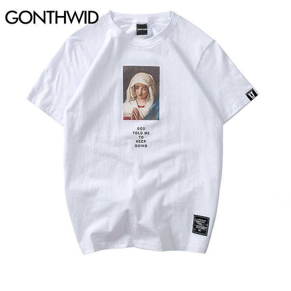 gonthwid men's virgin mary printed short sleeve t shirts summer casual cotton hip hopo tees fashion streetwear tshirts 210629, White;black
gonthwid men's virgin mary printed short sleeve t shirts summer casual cotton hip hopo tees fashion streetwear tshirts 210629, White;black