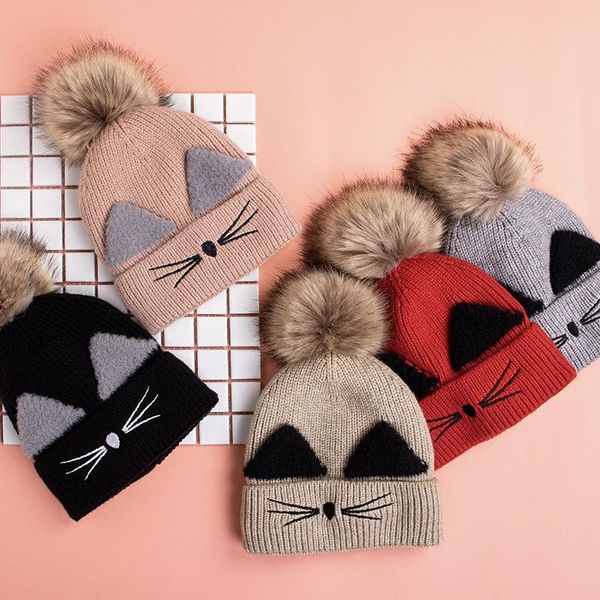 beanies children's knitting cap bell fur ball cat embroidery male and female baby autumn winter wool hats
beanies children's knitting cap bell fur ball cat embroidery male and female baby autumn winter wool hats
