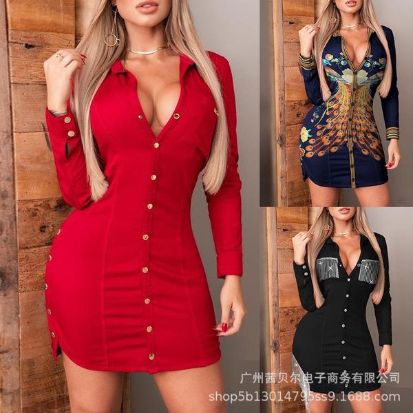 casual dresses 2021 european and american red tight-fitting long-sleeved side slit shirt dress, Black;gray
casual dresses 2021 european and american red tight-fitting long-sleeved side slit shirt dress, Black;gray
