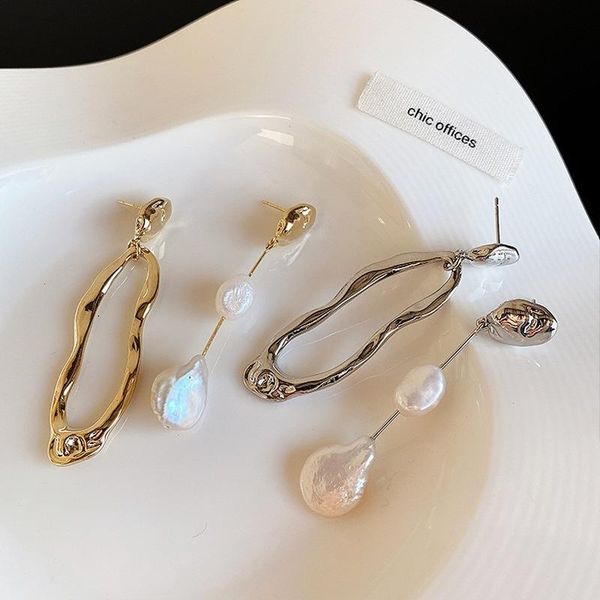 dangle & chandelier vintage asymmetrical baroque natural pearls irregular gold plated metal earrings for women korean design jewelry 2021, Silver
dangle & chandelier vintage asymmetrical baroque natural pearls irregular gold plated metal earrings for women korean design jewelry 2021, Silver