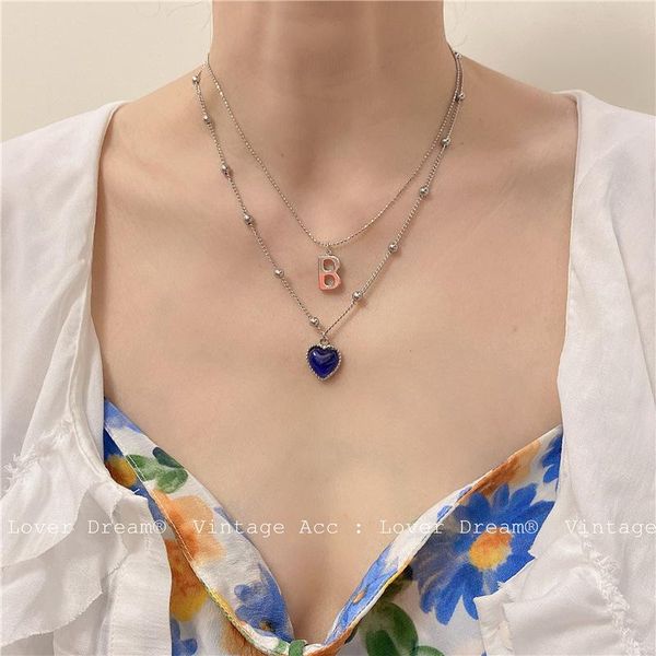 pendant necklaces women's vintage heart girl's letter neck chain for female korean fashion ladies jewelry, Silver
pendant necklaces women's vintage heart girl's letter neck chain for female korean fashion ladies jewelry, Silver