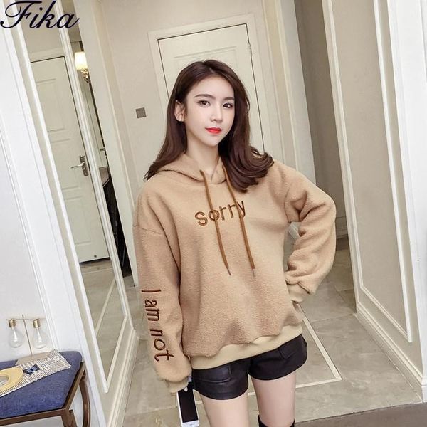 women's hoodies & sweatshirts letter embroidery suede hoodie ladies autumn and winter hooded sweatshirt student loose long sleeve pullo, Black
women's hoodies & sweatshirts letter embroidery suede hoodie ladies autumn and winter hooded sweatshirt student loose long sleeve pullo, Black