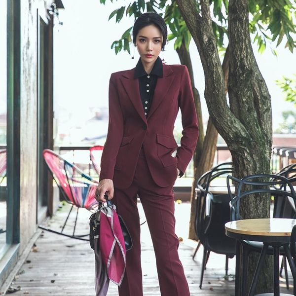 women's two piece pants 2021 autumn one button notched solid blazer coat long pant office work burgundy sets suits, White
women's two piece pants 2021 autumn one button notched solid blazer coat long pant office work burgundy sets suits, White