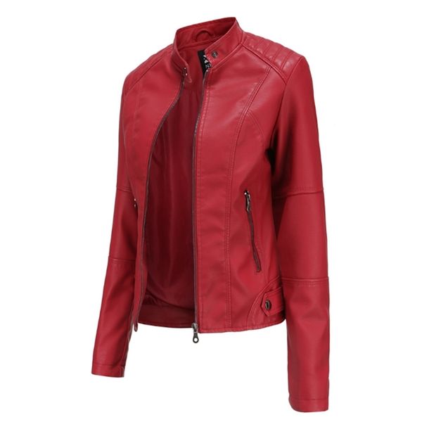spring women's leather slim fit jacket thin pu ladies motorcycle wear large size stand-up collar 211215, Black
spring women's leather slim fit jacket thin pu ladies motorcycle wear large size stand-up collar 211215, Black