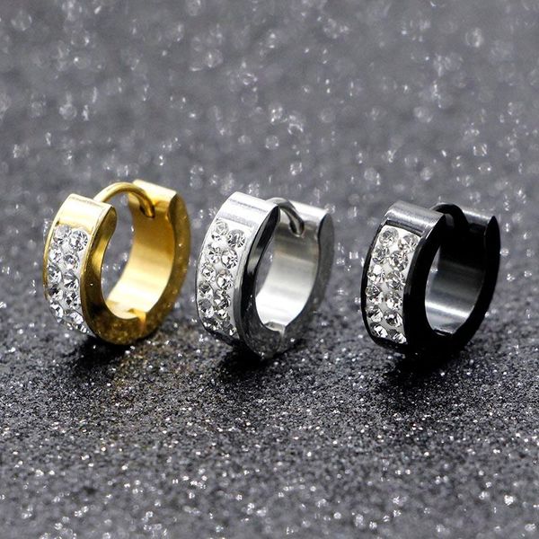 hoop & huggie 1 pair men women earrings stainless steel crystal round earring jewelry helh889, Golden;silver
hoop & huggie 1 pair men women earrings stainless steel crystal round earring jewelry helh889, Golden;silver