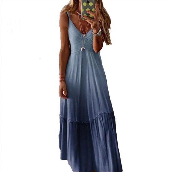 elegant spaghetti strap gradient women dress floor length bohemian v neck maxi vestido for evening party beach vacation, Black;gray
elegant spaghetti strap gradient women dress floor length bohemian v neck maxi vestido for evening party beach vacation, Black;gray
