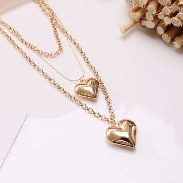 pendant necklaces retro multilayer heart-shaped necklace ladies bracelet earring golden geometric punk, Silver
pendant necklaces retro multilayer heart-shaped necklace ladies bracelet earring golden geometric punk, Silver