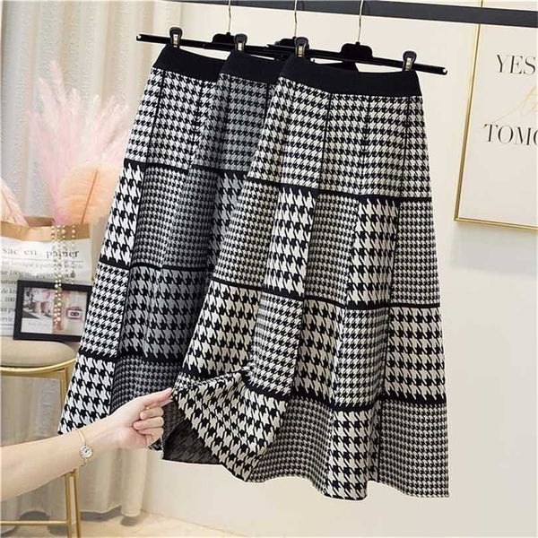 tigena houndstooth knitted midi skirt women autumn winter elegant vintage plaid a line high waist long female ladies 211119, Black
tigena houndstooth knitted midi skirt women autumn winter elegant vintage plaid a line high waist long female ladies 211119, Black