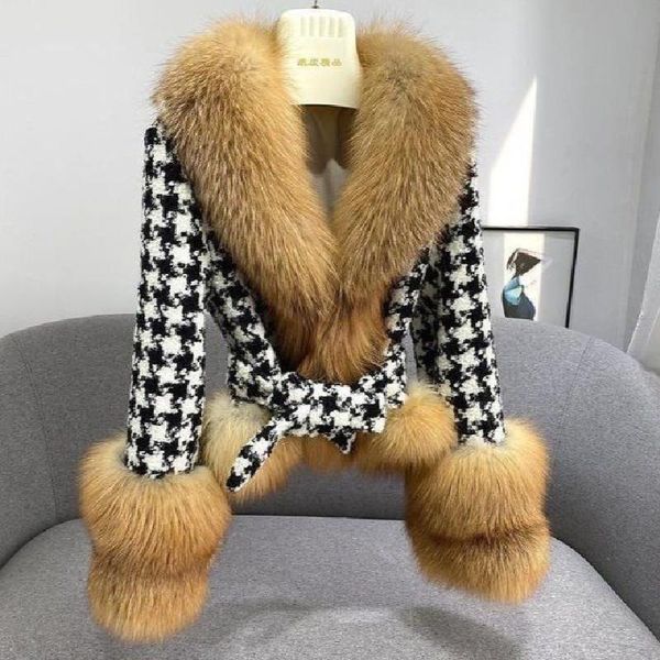 women's fur & faux qanaui brand silver skin and red thousand bird check women real coat wholesale customization, Black
women's fur & faux qanaui brand silver skin and red thousand bird check women real coat wholesale customization, Black