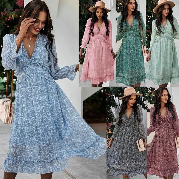 casual dresses ruffles beach boho vintage dress for women v-neck printed midi party vestidos, Black;gray
casual dresses ruffles beach boho vintage dress for women v-neck printed midi party vestidos, Black;gray