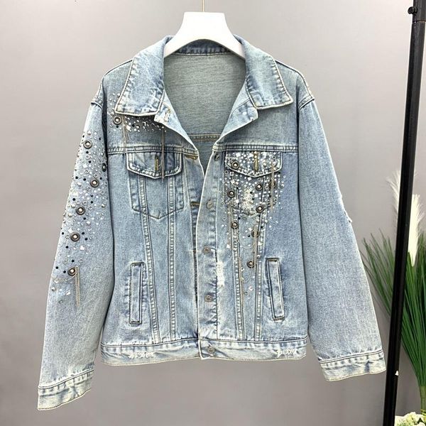 women's jackets vintage loose jeans jacket female autumn diamonds tassel long sleeve casual denim coat and women jean coats outwear, Black;brown
women's jackets vintage loose jeans jacket female autumn diamonds tassel long sleeve casual denim coat and women jean coats outwear, Black;brown