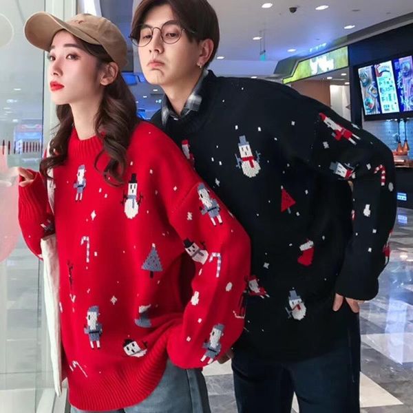 women's sweaters autumn sweater men women clothing outerwear knitted kawaii clothes couple christmas long sleeve korean, White;black
women's sweaters autumn sweater men women clothing outerwear knitted kawaii clothes couple christmas long sleeve korean, White;black