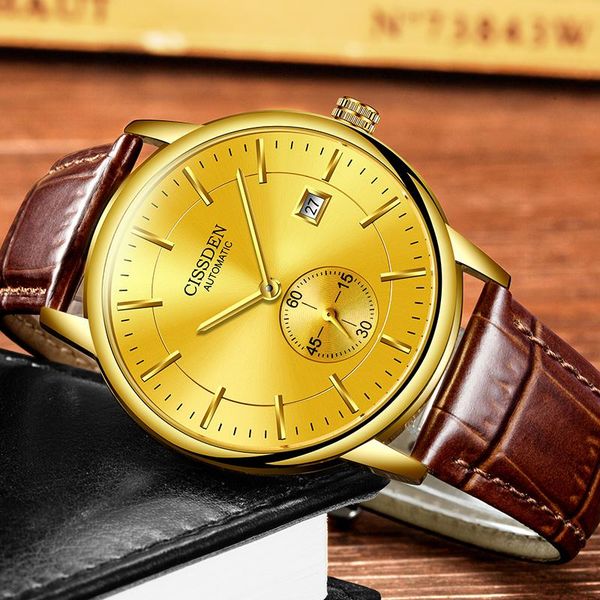 wristwatches cissden luxury men mechanical watches brand gold for fashion casual automatch waterproof sports, Slivery;brown
wristwatches cissden luxury men mechanical watches brand gold for fashion casual automatch waterproof sports, Slivery;brown