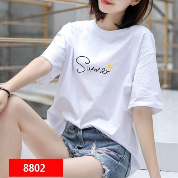 women's t-shirt cotton white bottoming shirt half-sleeved print female short-sleeved loose o-neck
women's t-shirt cotton white bottoming shirt half-sleeved print female short-sleeved loose o-neck
