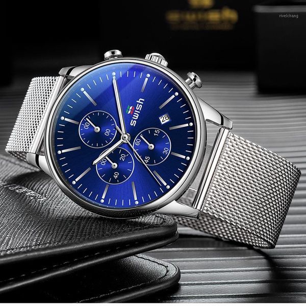 wristwatches swish 2021 water resistant watch fashion men stainless steel military quartz watches sports chronograph wristwatch male reloj, Slivery;brown
wristwatches swish 2021 water resistant watch fashion men stainless steel military quartz watches sports chronograph wristwatch male reloj, Slivery;brown