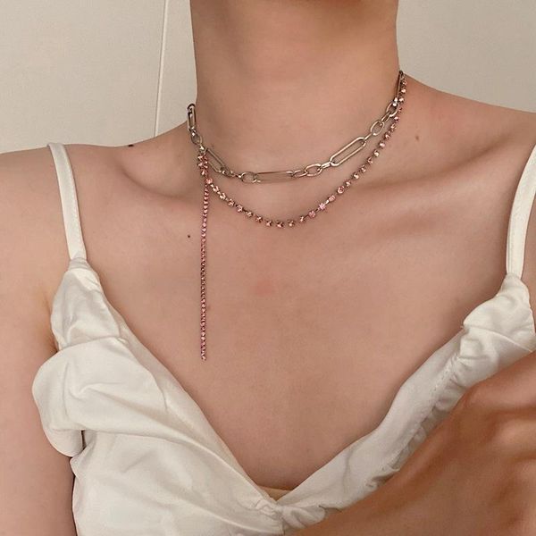 pendant necklaces 2021 luxury double layer zircon necklace female hip-hop design simple temperament clavicle chain accessories, Silver
pendant necklaces 2021 luxury double layer zircon necklace female hip-hop design simple temperament clavicle chain accessories, Silver
