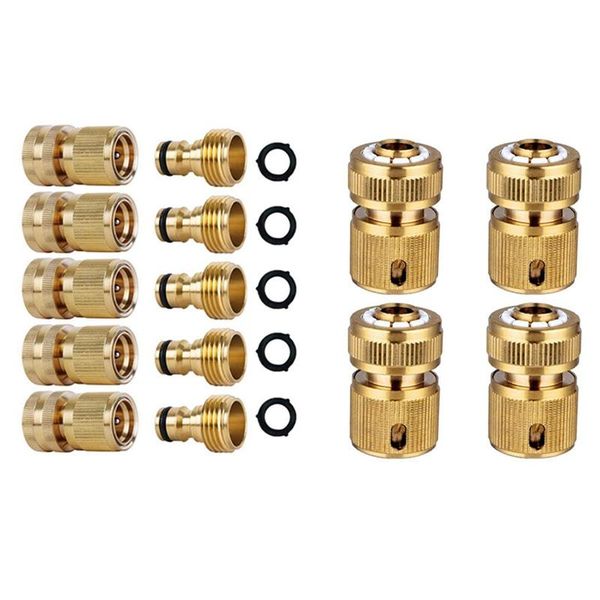 pneumatic tools 5 pcs garden hose quick connectors solid brass 3/4 inch with 4 connector end fitting
pneumatic tools 5 pcs garden hose quick connectors solid brass 3/4 inch with 4 connector end fitting