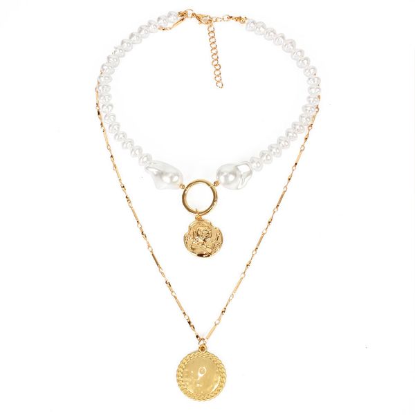golden queen coin pendant necklaces simple fashion hoop neck shaped pearl multilayer clavicle chain wild beaded handmade necklace jewelry gi, Silver
golden queen coin pendant necklaces simple fashion hoop neck shaped pearl multilayer clavicle chain wild beaded handmade necklace jewelry gi, Silver