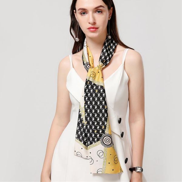 scarves long silk skinny scarf women print elegant neck hair head ribbon tie bag handle decoration foulard collar kerchief, Blue;gray
scarves long silk skinny scarf women print elegant neck hair head ribbon tie bag handle decoration foulard collar kerchief, Blue;gray