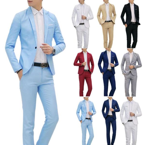 men's suits & blazers 2021 men business set fit blazer suit wedding party coat pants two piece formal smart work suite, White;black
men's suits & blazers 2021 men business set fit blazer suit wedding party coat pants two piece formal smart work suite, White;black
