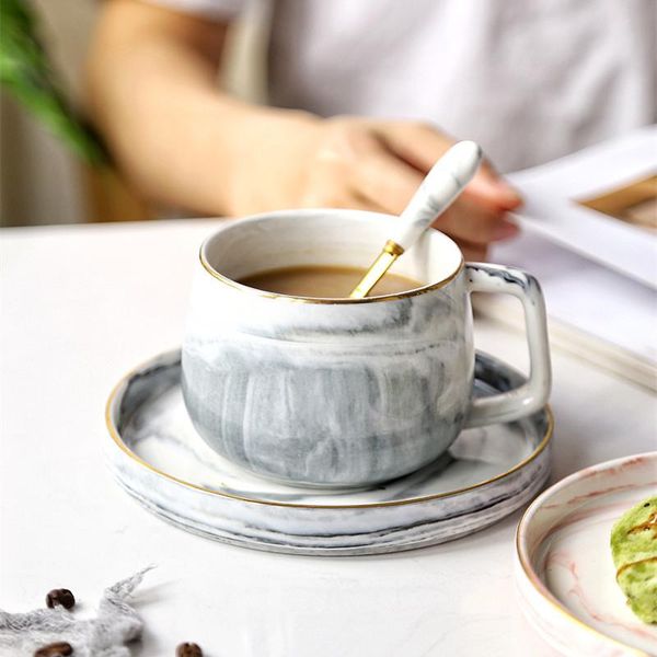 cups & saucers nordic simple marble coffee cup saucer breakfast set english afternoon tea ceramic flower with spoon milk mug 
cups & saucers nordic simple marble coffee cup saucer breakfast set english afternoon tea ceramic flower with spoon milk mug