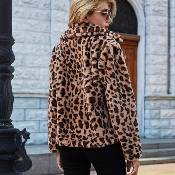 women's wool & blends women coats and jackets winter warm casual turn-down collar short coat leopard fleece jacket long sleeve, Black
women's wool & blends women coats and jackets winter warm casual turn-down collar short coat leopard fleece jacket long sleeve, Black