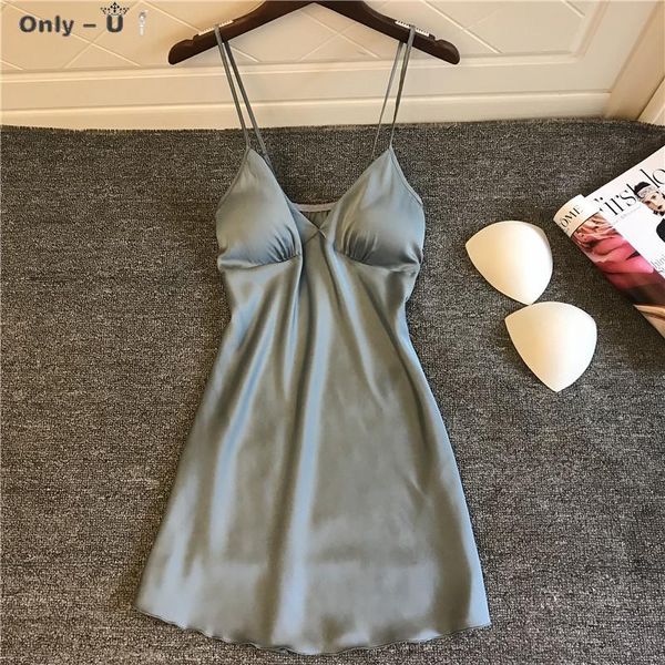 casual dresses suspender pajamas women summer thin small chest gathered fun nightdress spring and autumn ice silk skirt with bra, Black;gray
casual dresses suspender pajamas women summer thin small chest gathered fun nightdress spring and autumn ice silk skirt with bra, Black;gray