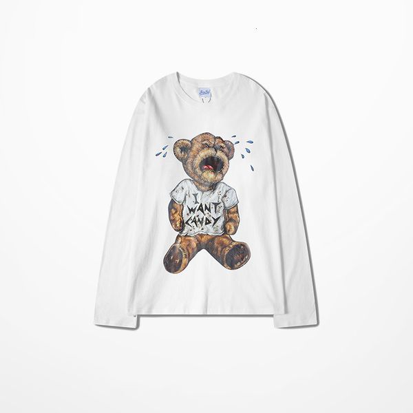 tee long-sleeve shirt men cartoons cry bear imprint male shirts kpop skateboard hip hop punk rock lovers couple t trasher, White;black
tee long-sleeve shirt men cartoons cry bear imprint male shirts kpop skateboard hip hop punk rock lovers couple t trasher, White;black
