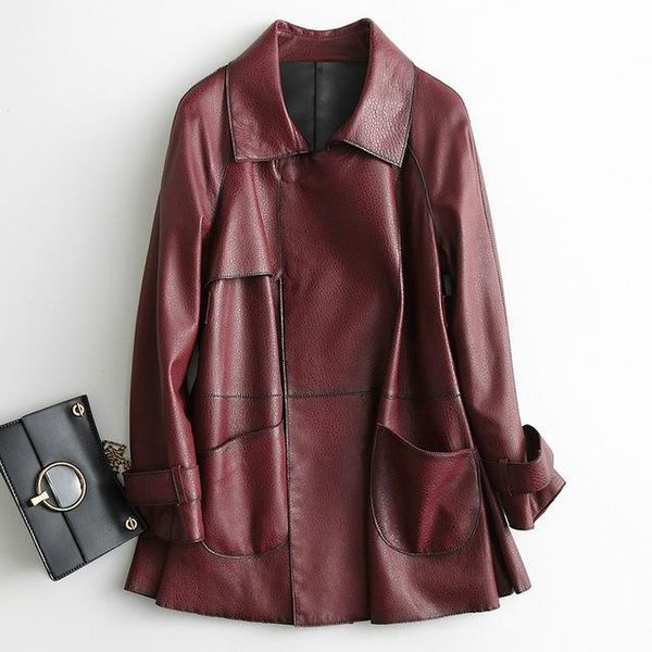 women's leather & faux fad women spring autumn 100% real sheepskin coat streetwear female genuine jacket long slim jackets a048, Black
women's leather & faux fad women spring autumn 100% real sheepskin coat streetwear female genuine jacket long slim jackets a048, Black
