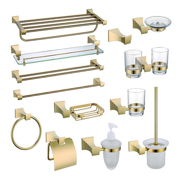 bath accessory set gold square paper holder robe hook towel bar ring soap brushed tumbler bathroom accessories zinc
bath accessory set gold square paper holder robe hook towel bar ring soap brushed tumbler bathroom accessories zinc