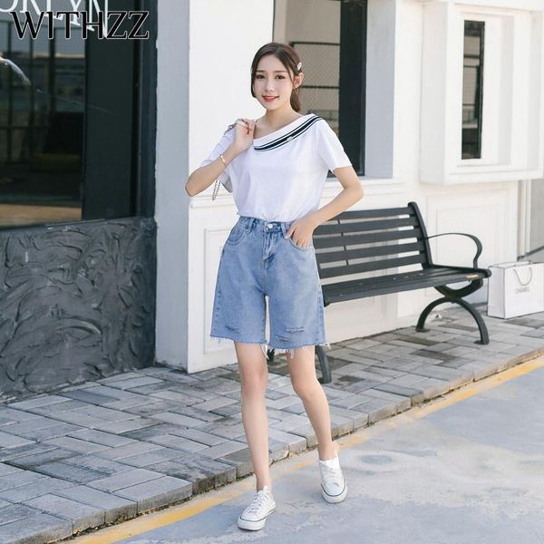spring summer women's thin denim high waist loose straight shorts asian size wide leg jeans, Blue
spring summer women's thin denim high waist loose straight shorts asian size wide leg jeans, Blue