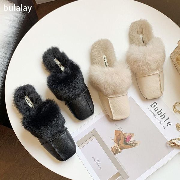 women slippers indoor flat shoes solid color 2021 autumn fashion office baotou slip-on comfortable fur woman, Black
women slippers indoor flat shoes solid color 2021 autumn fashion office baotou slip-on comfortable fur woman, Black