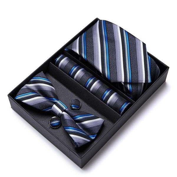 men necktie set bowtie slim 7.5cm tie dress handkerchief cufflinks suit bow ties, Black;gray
men necktie set bowtie slim 7.5cm tie dress handkerchief cufflinks suit bow ties, Black;gray