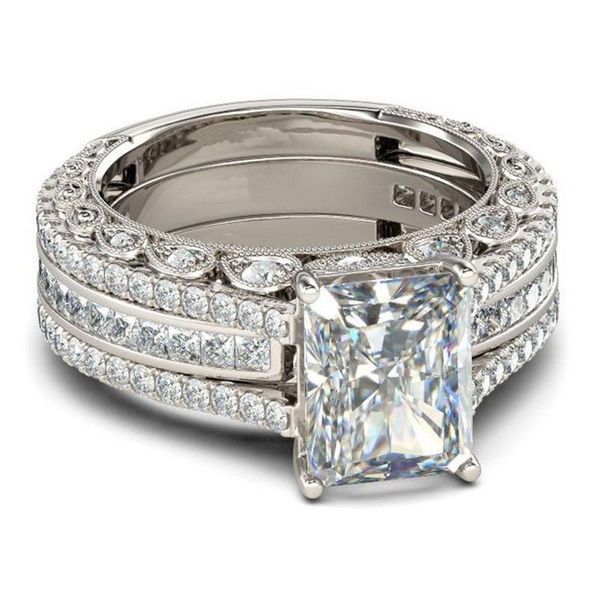 wedding rings 2 pics fashion silver color bridal set ring for women with paved micro zircon crystal romantic, Slivery;golden
wedding rings 2 pics fashion silver color bridal set ring for women with paved micro zircon crystal romantic, Slivery;golden
