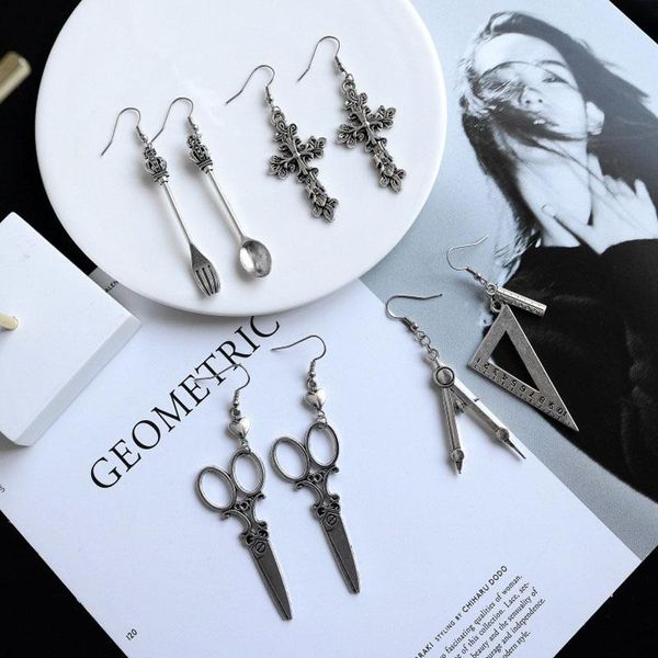 hip hop/punk rock earrings personality to sway spoon fork set square ruler scissors eardrop women jewelry gifts dangle & chandelier, Silver
hip hop/punk rock earrings personality to sway spoon fork set square ruler scissors eardrop women jewelry gifts dangle & chandelier, Silver