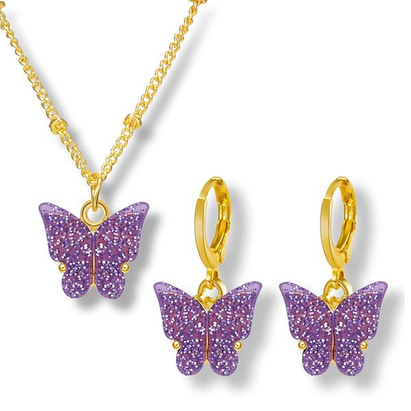 cute butterfly pendant necklace earring jewelry set for women colorful acrylic statement choker korean fashion party girl jewelry gift, Silver
cute butterfly pendant necklace earring jewelry set for women colorful acrylic statement choker korean fashion party girl jewelry gift, Silver