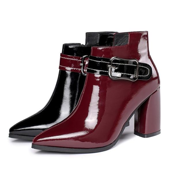 boots fashion leather autumn winter matin belt buckle pointed high-heeled ankle wine red female women shoes, Black
boots fashion leather autumn winter matin belt buckle pointed high-heeled ankle wine red female women shoes, Black
