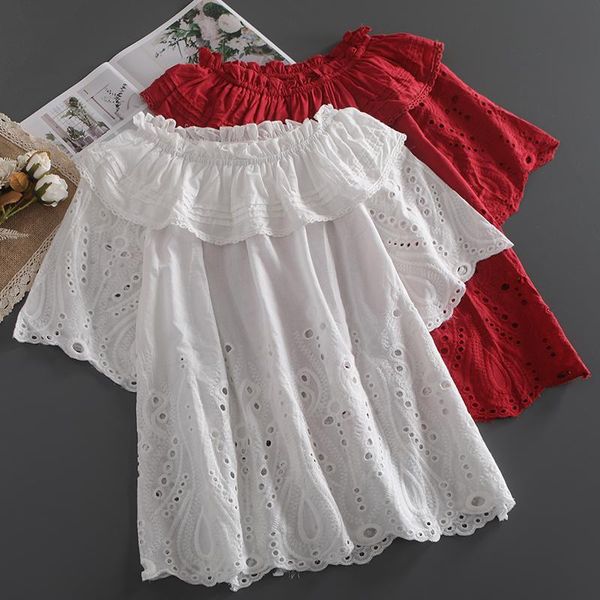 women's blouses & shirts summer short sleeve women shirt solid embroidery casual wear female, White
women's blouses & shirts summer short sleeve women shirt solid embroidery casual wear female, White