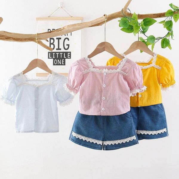 clothing sets toddler baby girl suit summer lace thin navy style short sleeve jeans set, White
clothing sets toddler baby girl suit summer lace thin navy style short sleeve jeans set, White