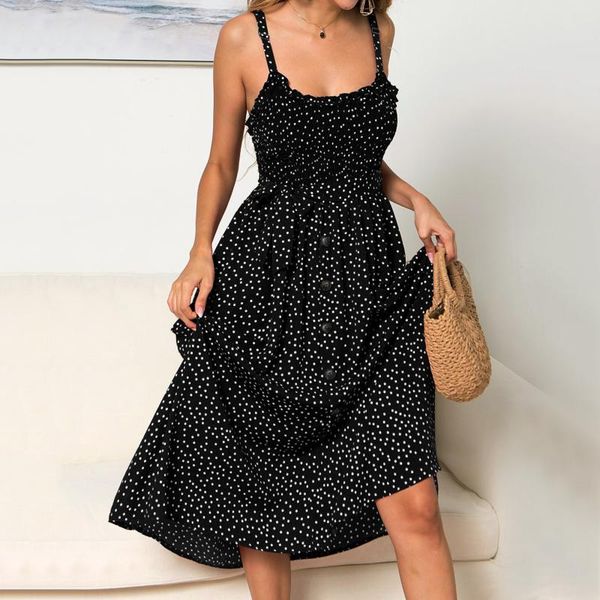 casual dresses summer bohoi dress women sleeveless sling with flounce polka-dot printing strap vintage beach long sundresses robe femme, Black;gray
casual dresses summer bohoi dress women sleeveless sling with flounce polka-dot printing strap vintage beach long sundresses robe femme, Black;gray