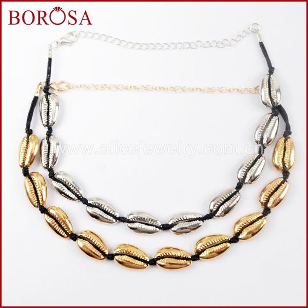 chokers borosa 10pcs full gold/silver color natural cowrie shell 11inch women necklace, mixed colors choker necklace jewelry wx969, Golden;silver
chokers borosa 10pcs full gold/silver color natural cowrie shell 11inch women necklace, mixed colors choker necklace jewelry wx969, Golden;silver