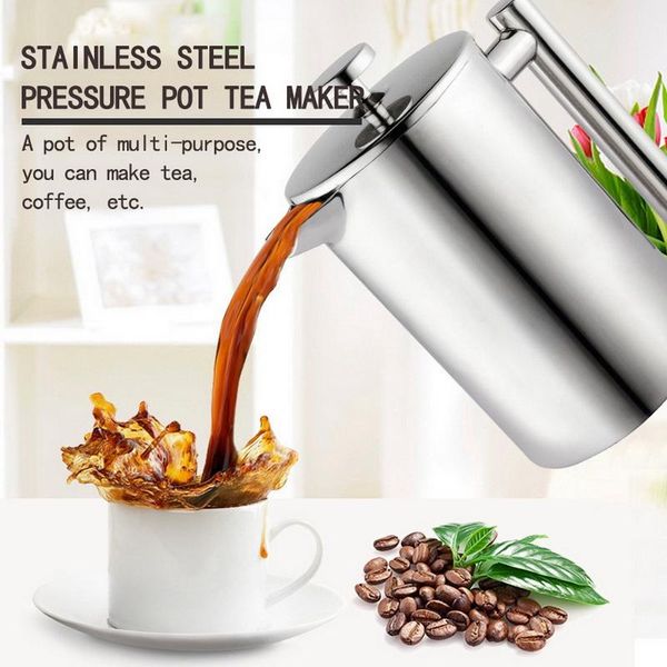 coffee pots 1pc tea pouring kettle insulated stainless steel french presses maker double walled cafetiere pot 350-1000ml
coffee pots 1pc tea pouring kettle insulated stainless steel french presses maker double walled cafetiere pot 350-1000ml