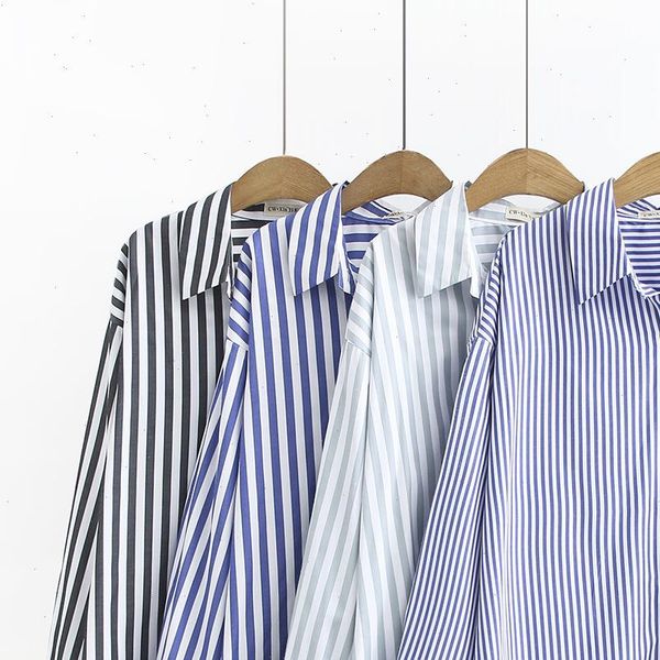 women shirt oversized plus size causal spring summer striped drop good quality, White
women shirt oversized plus size causal spring summer striped drop good quality, White