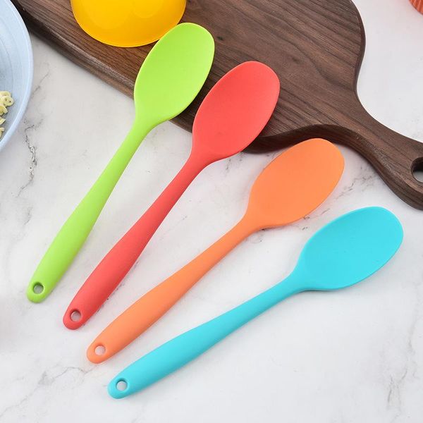 spoons the silicone one-piece small spoon supplement mini soup household mixing kitchen baking tools
spoons the silicone one-piece small spoon supplement mini soup household mixing kitchen baking tools